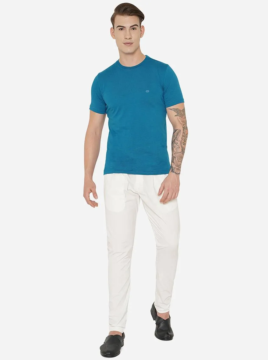 Cream Solid Regular Fit Aligadhi | Azania
