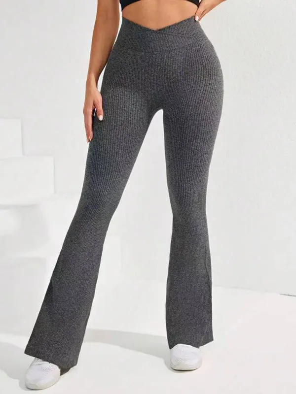 Cross Waist Flared Yoga Pants