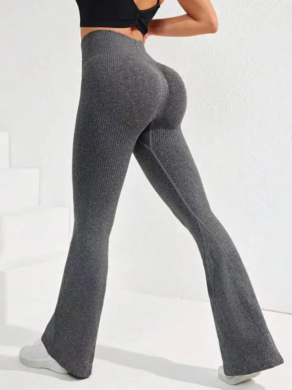 Cross Waist Flared Yoga Pants