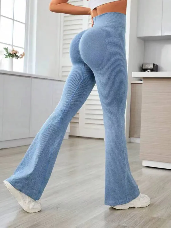 Cross Waist Flared Yoga Pants