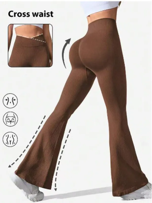 Cross Waist Flared Yoga Pants