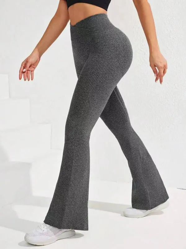 Cross Waist Flared Yoga Pants