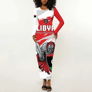 Custom Libya Football Long Sleeve Bodycon Dress Forza Fursan Al-Mutawasit LT15