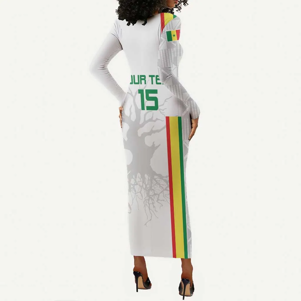 Custom Senegal Football Long Sleeve Bodycon Dress We Are Champions LT15