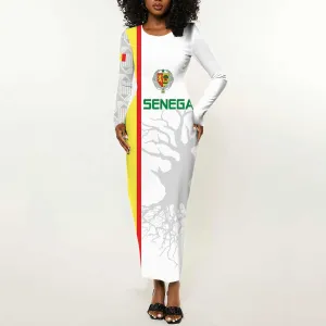 Custom Senegal Football Long Sleeve Bodycon Dress We Are Champions LT15