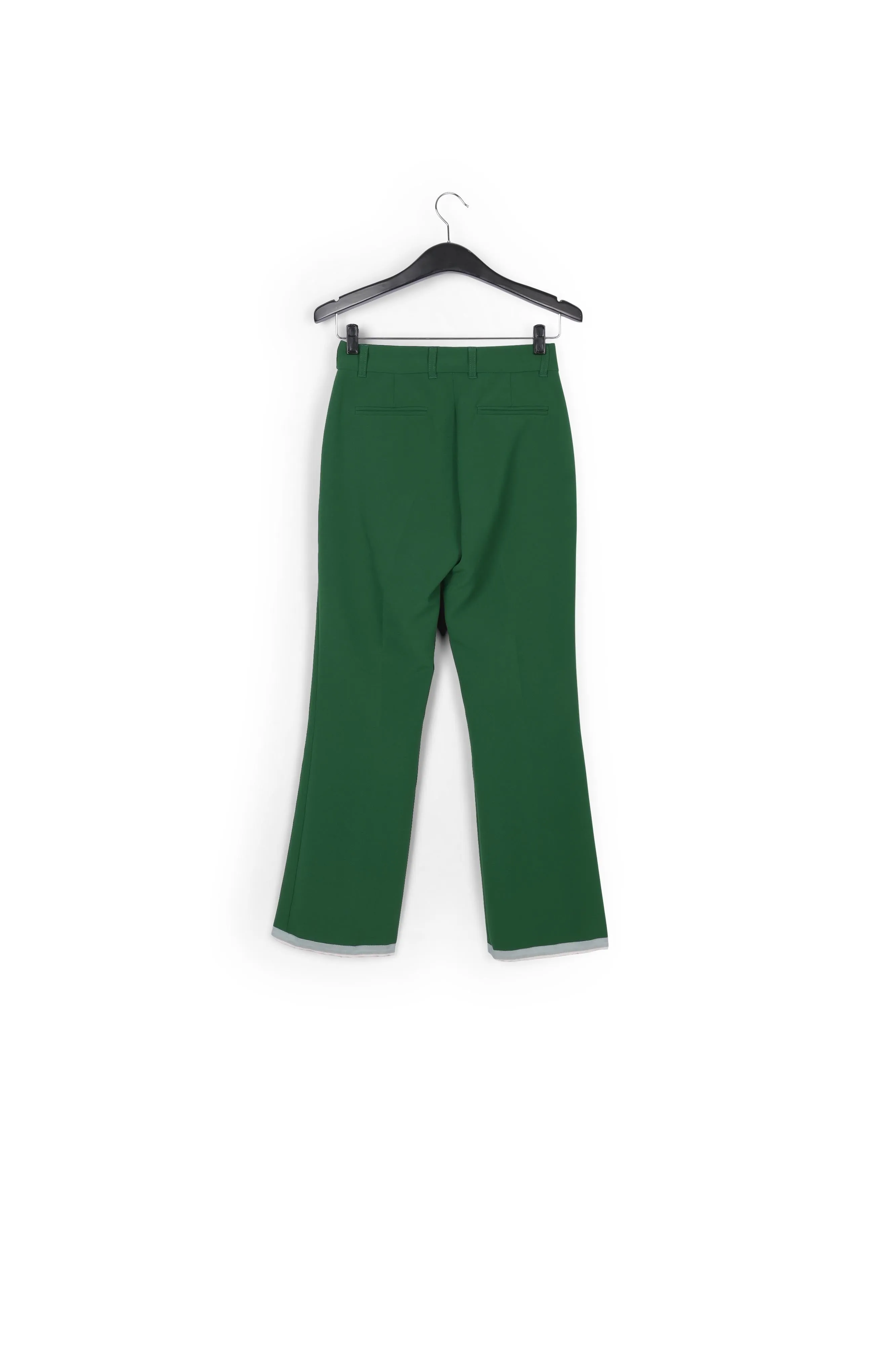 Dark green flared-fit pants