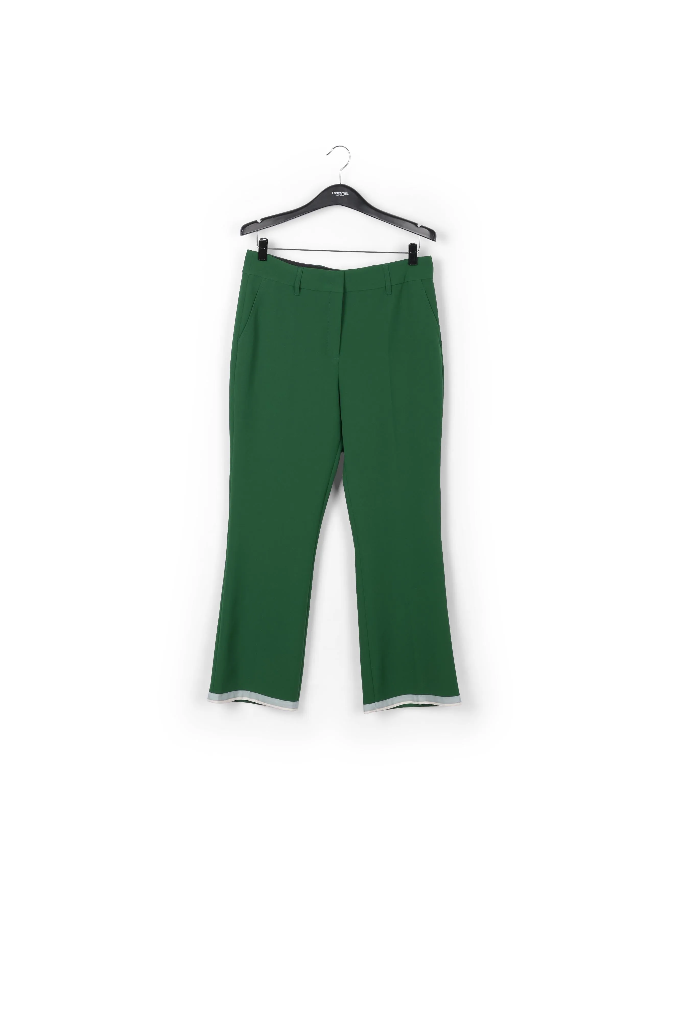 Dark green flared-fit pants