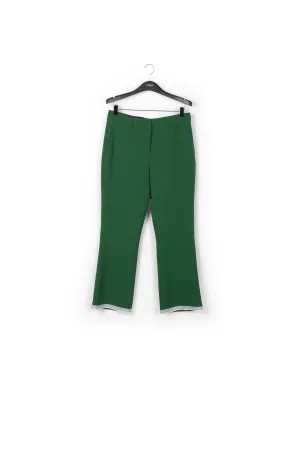Dark green flared-fit pants