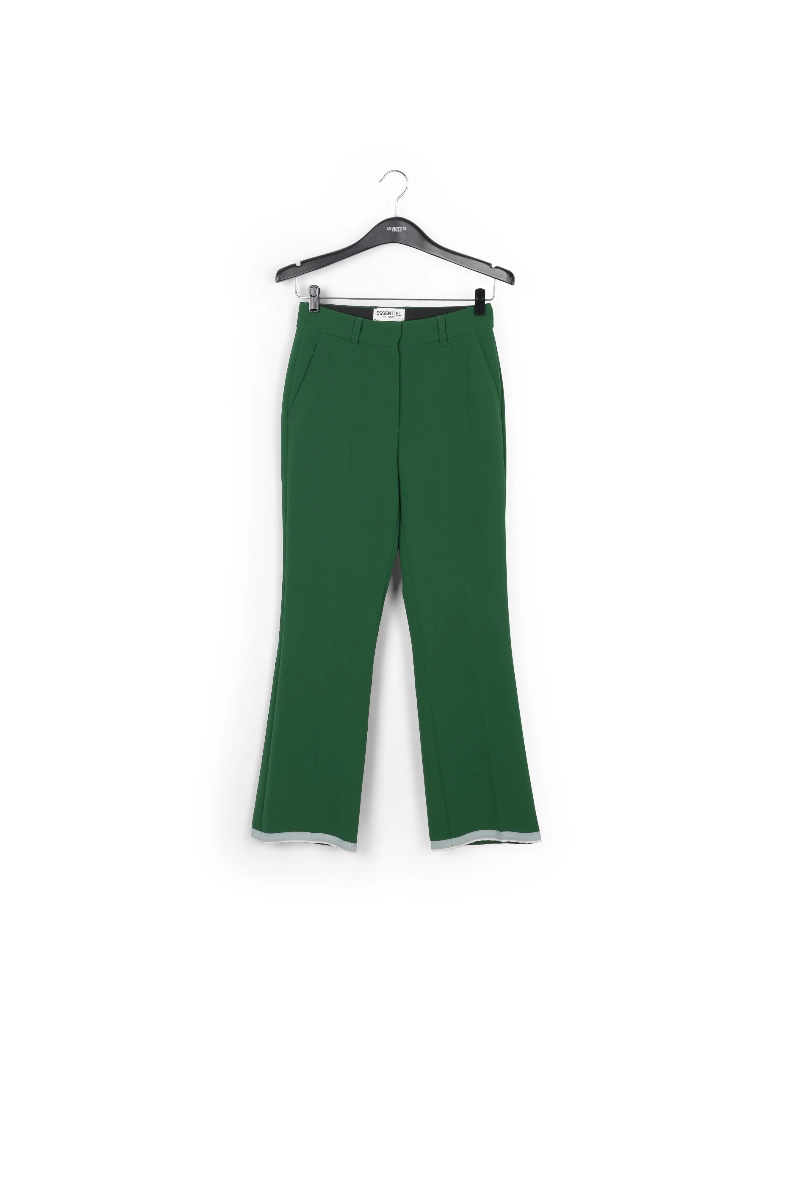 Dark green flared-fit pants