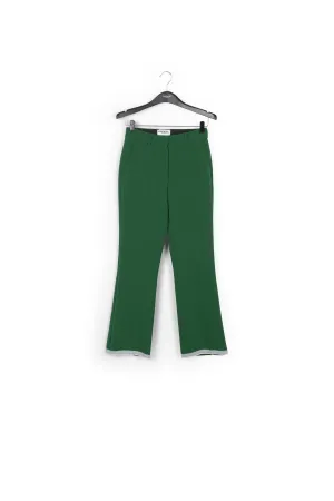 Dark green flared-fit pants