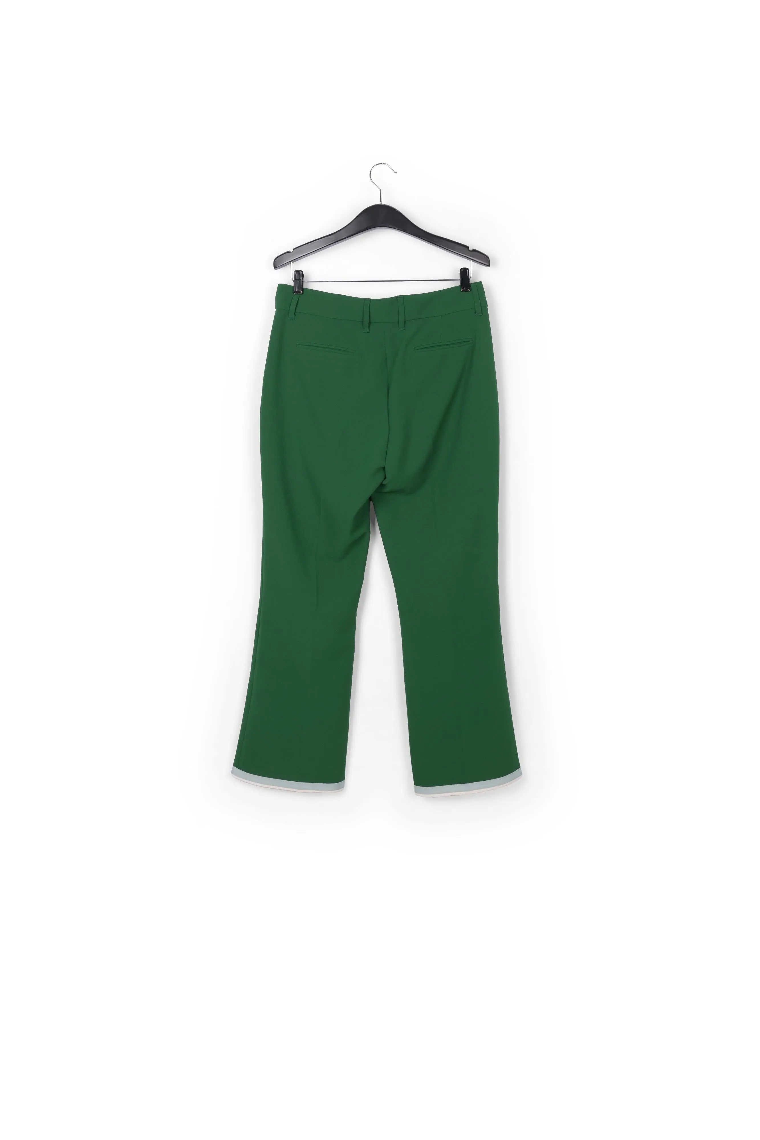 Dark green flared-fit pants