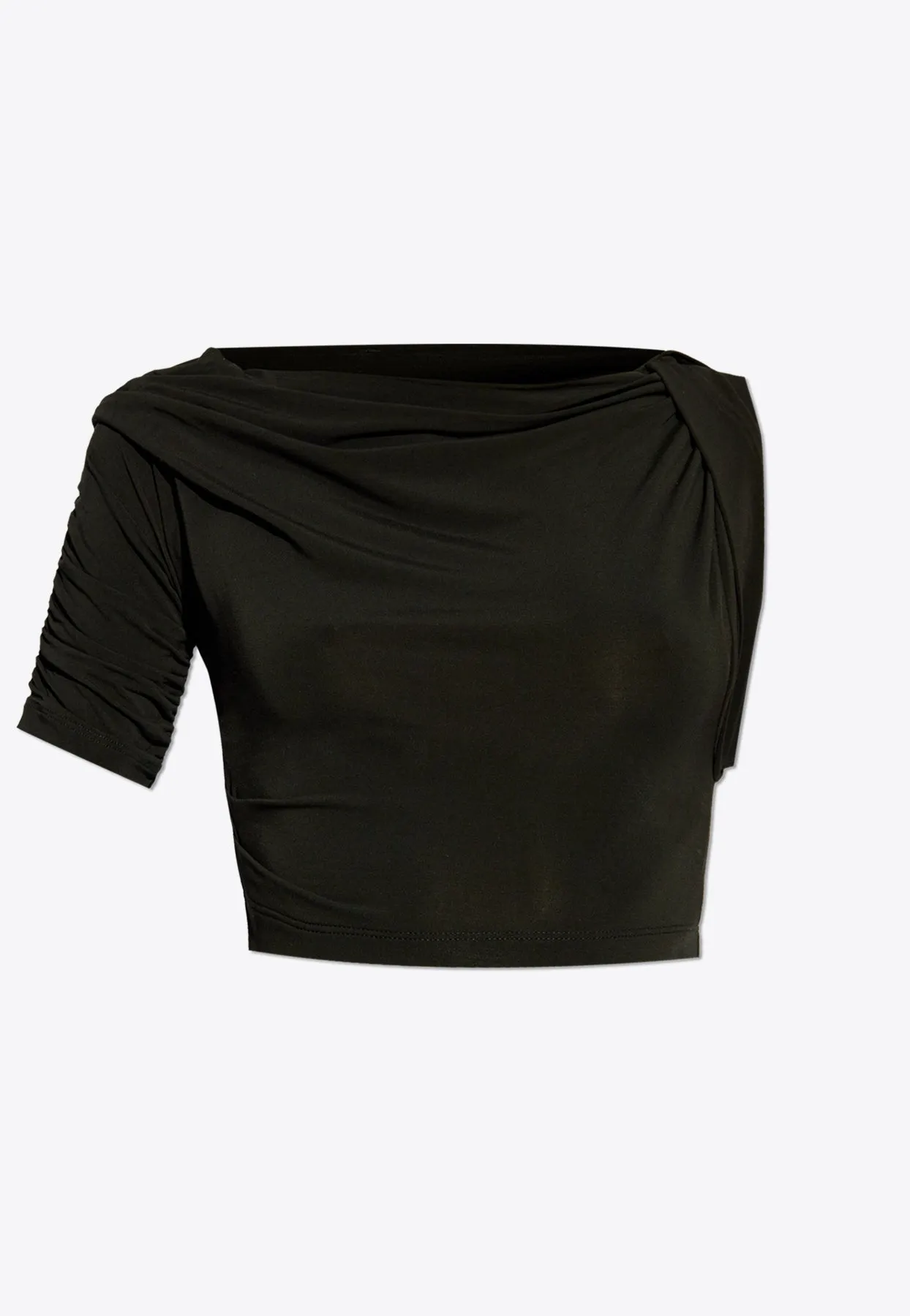 Drapeado Asymmetric Cropped Top