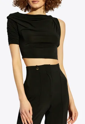 Drapeado Asymmetric Cropped Top