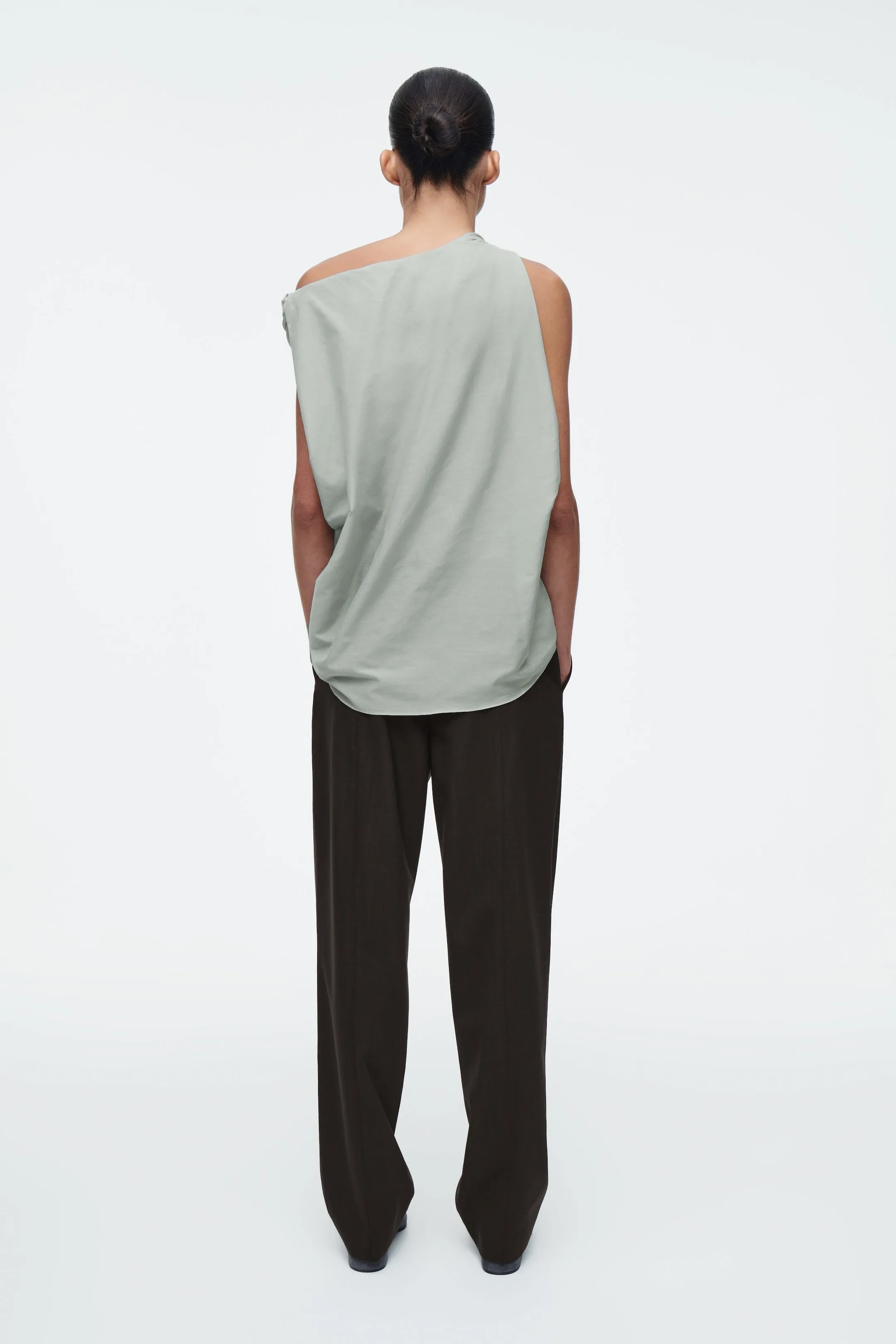 Draped Cotton-Silk Top