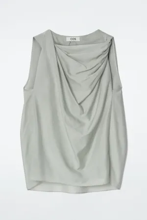 Draped Cotton-Silk Top