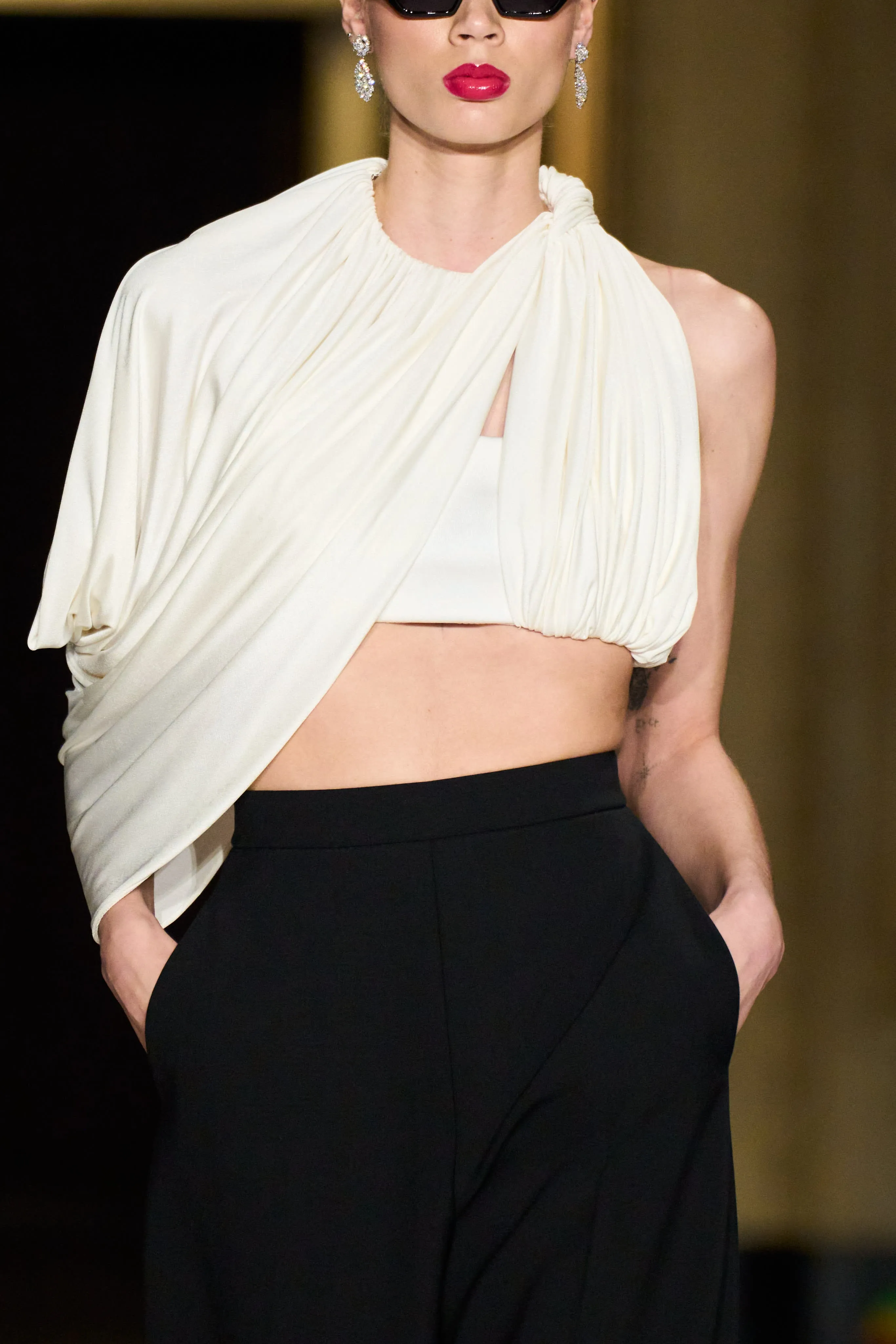 Draped Jersey Crop Top