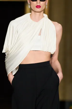Draped Jersey Crop Top