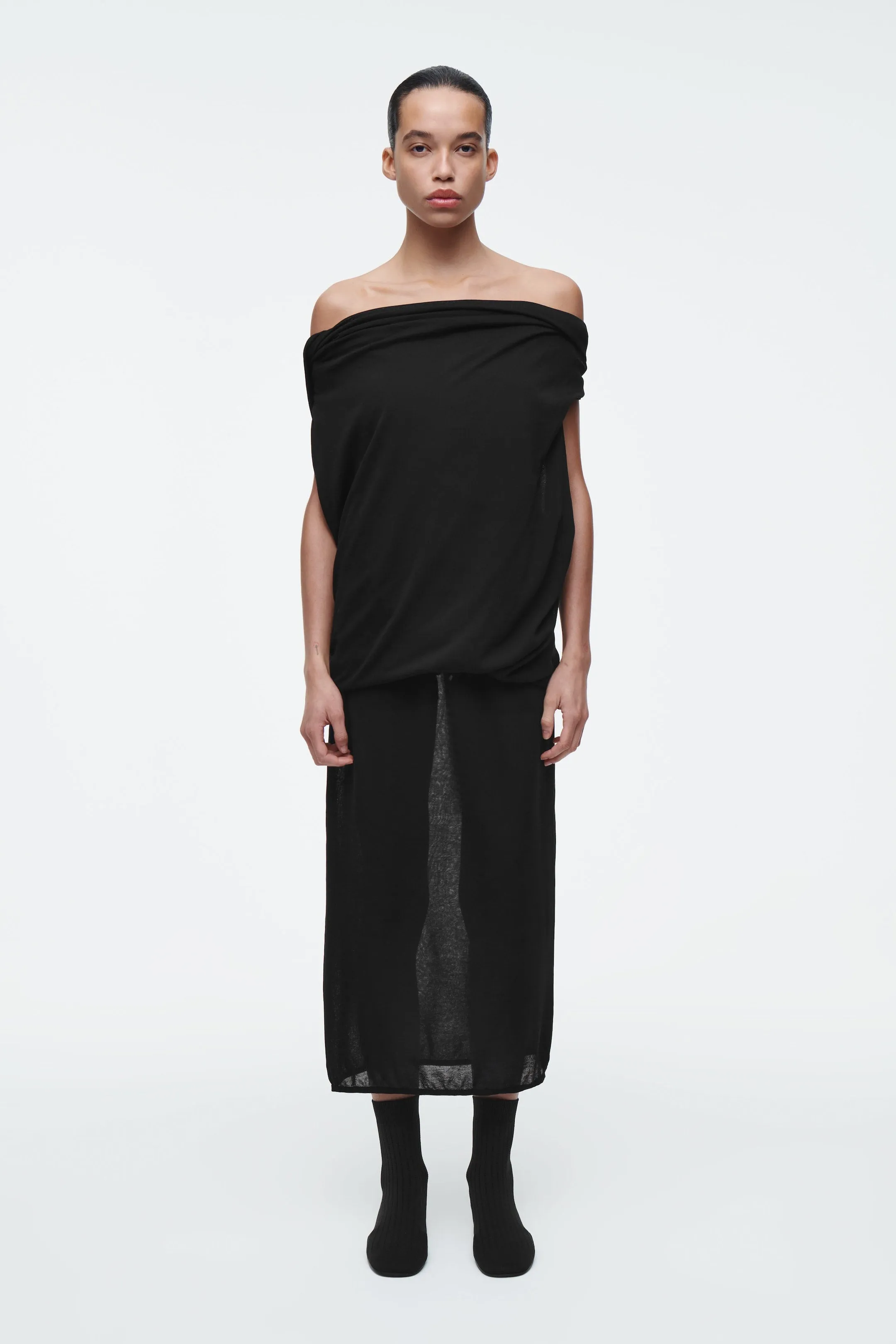 Draped knitted top