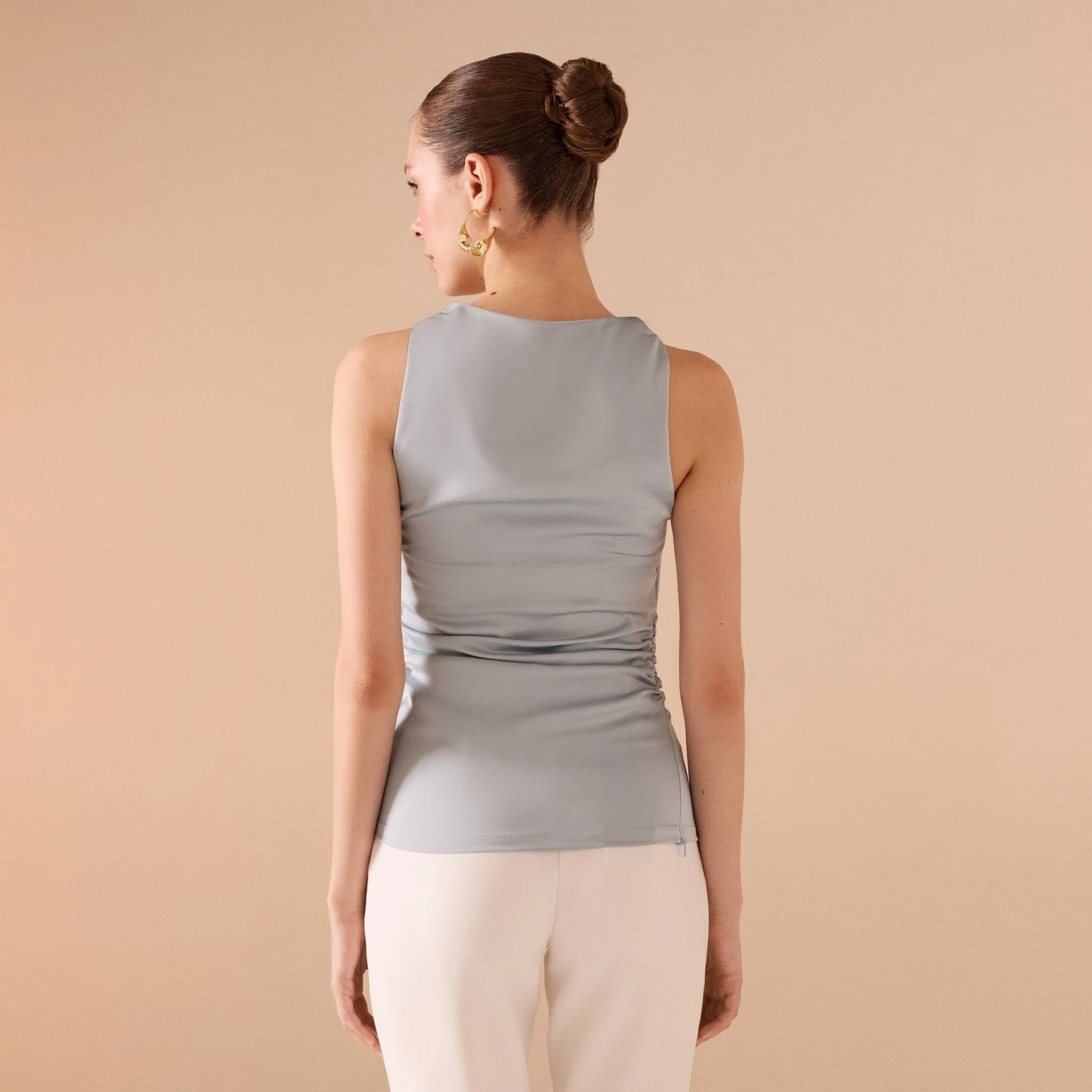 Draped Satin Effect Top
