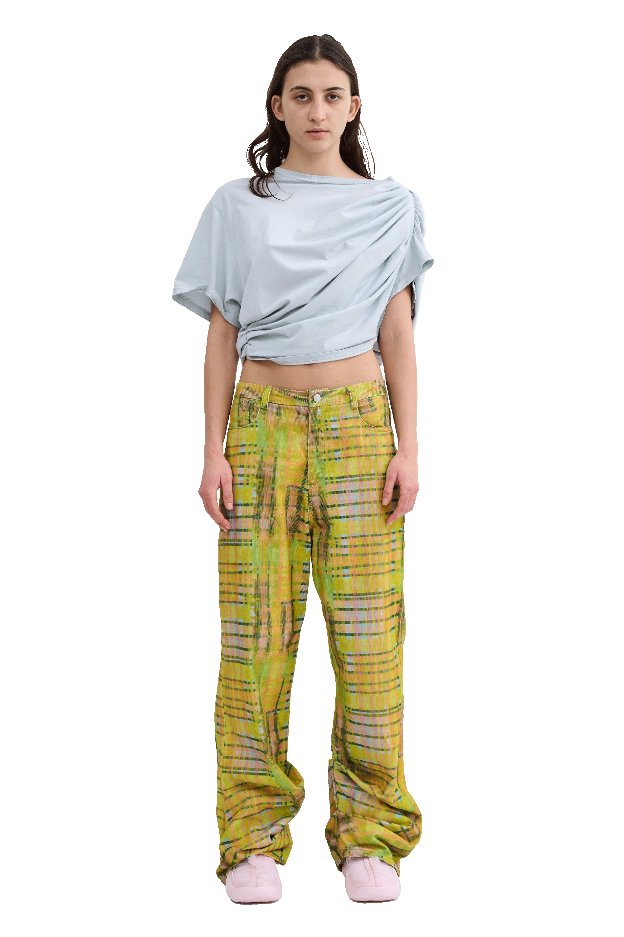 DUSTY BLUE EVA DRAPED TEE