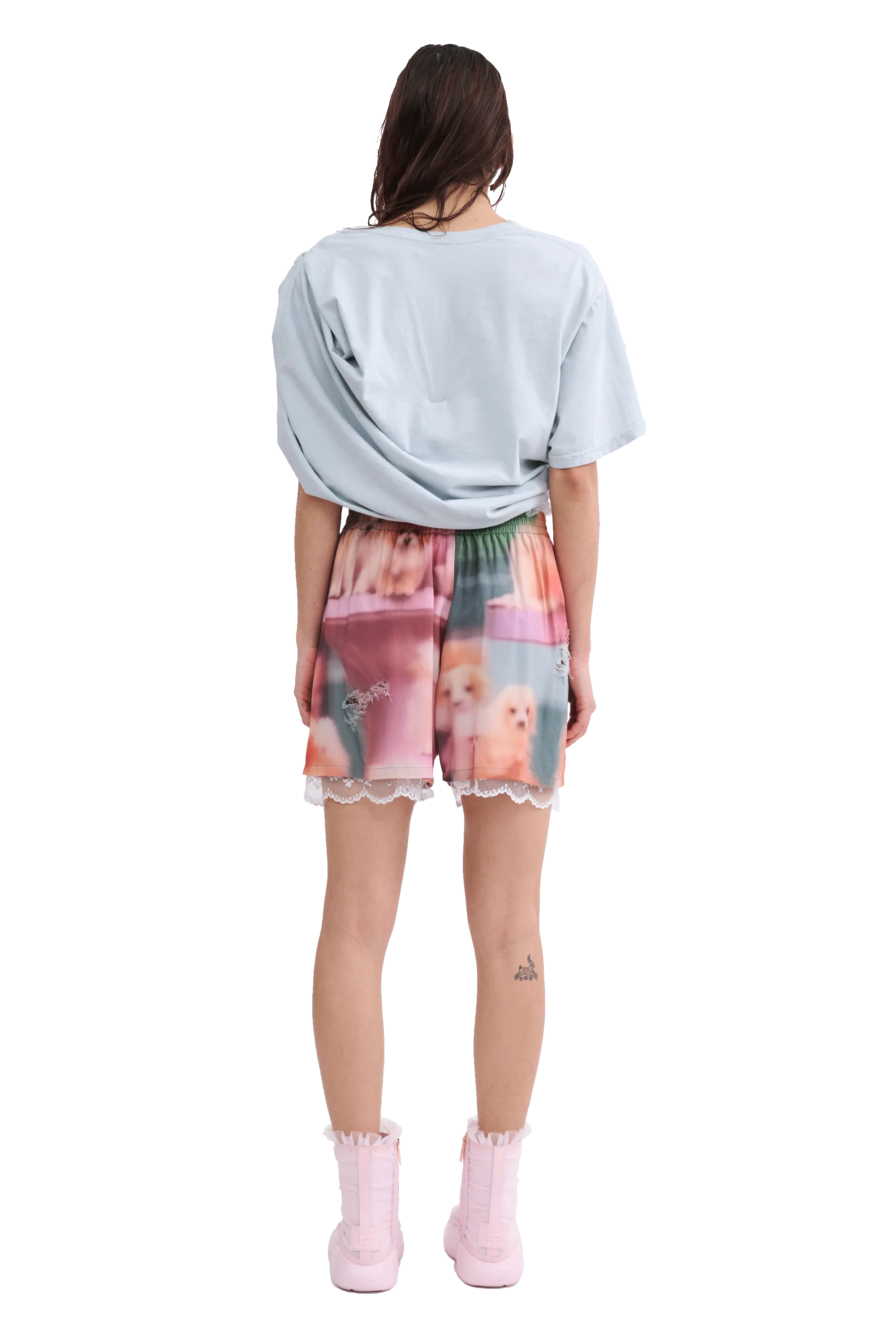DUSTY BLUE EVA DRAPED TEE