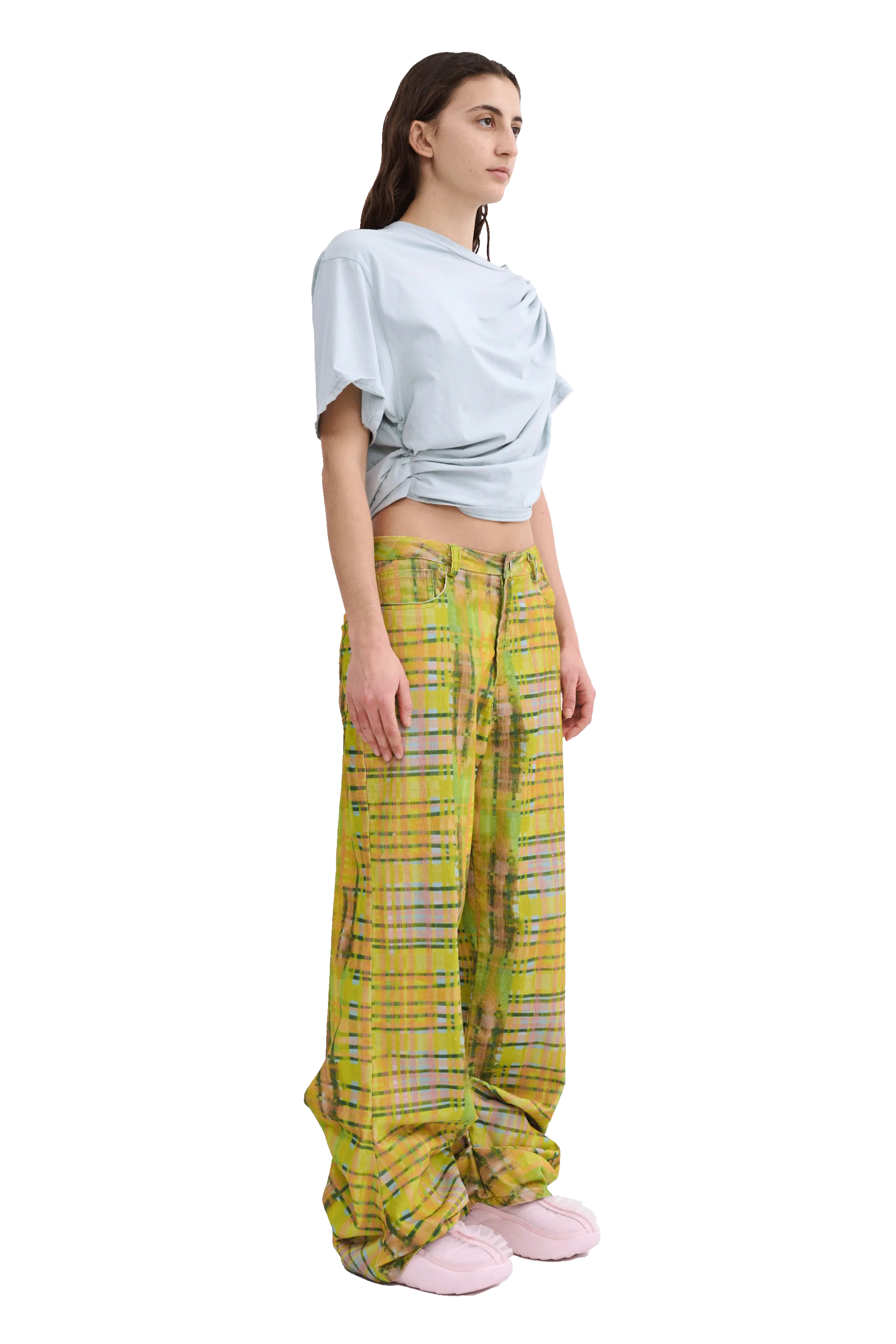 DUSTY BLUE EVA DRAPED TEE