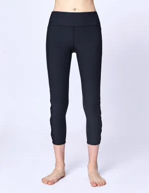 easyoga LA-VEDA Ethereal Lattice Cropped Pants - B04 Navy