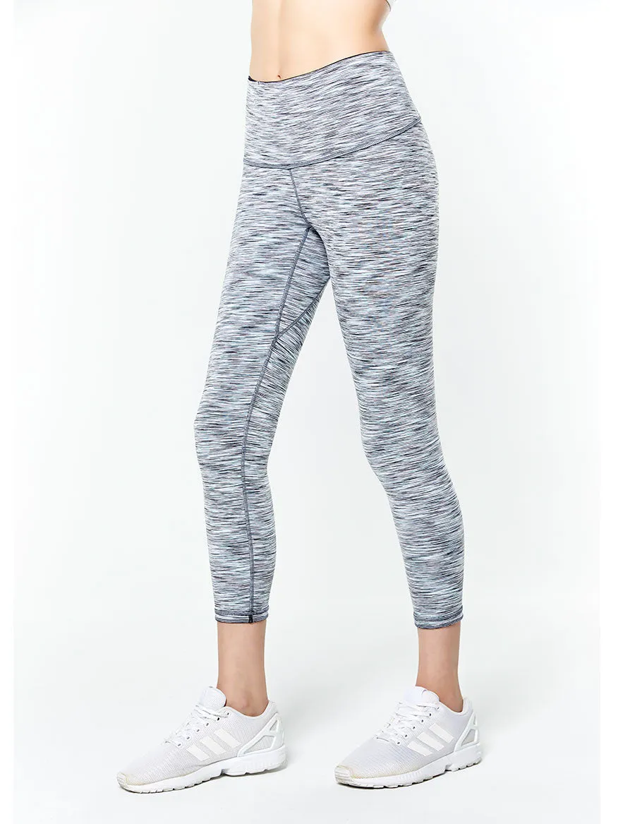 easyoga LESPIRO Strike Out Cropped Tights - X13 Black/Mint Stripe