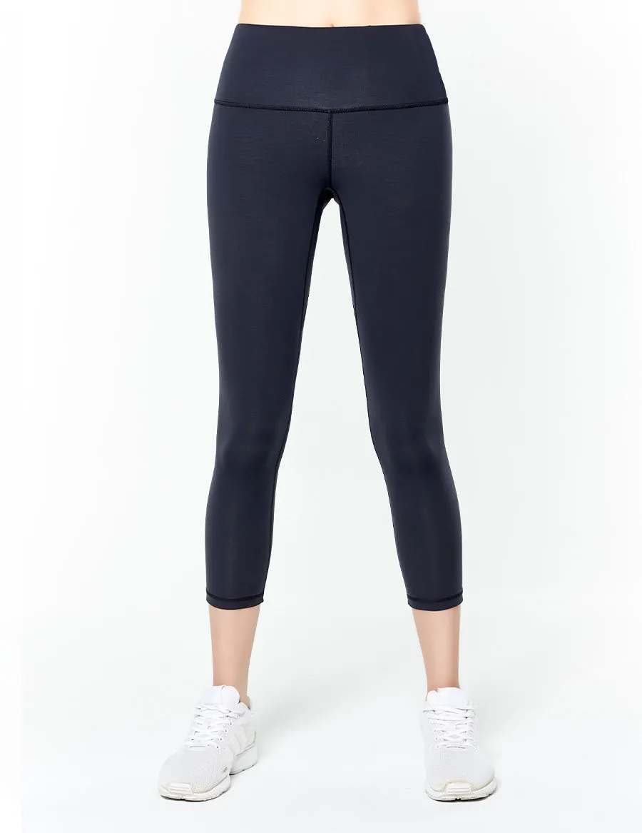 easyoga LESPIRO Strike Out Cropped Tights - X13 Black/Mint Stripe