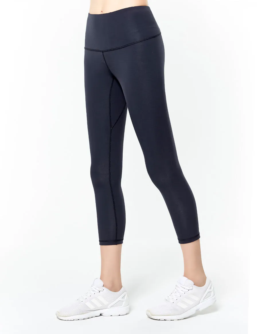 easyoga LESPIRO Strike Out Cropped Tights - X13 Black/Mint Stripe