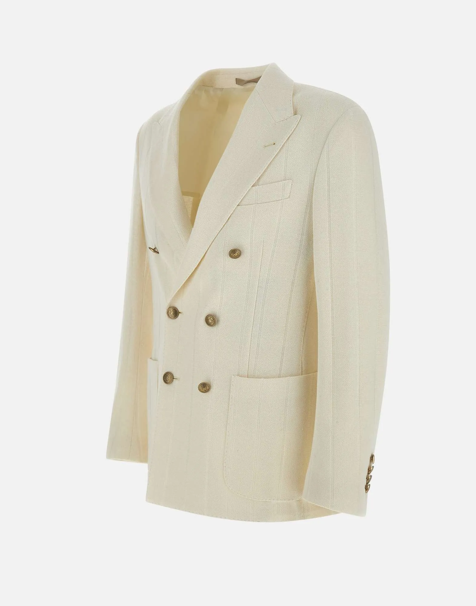 Eleventy Linen Cotton Blazer In Creamy White