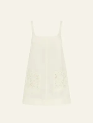 Embroidered Shift Mini Dress