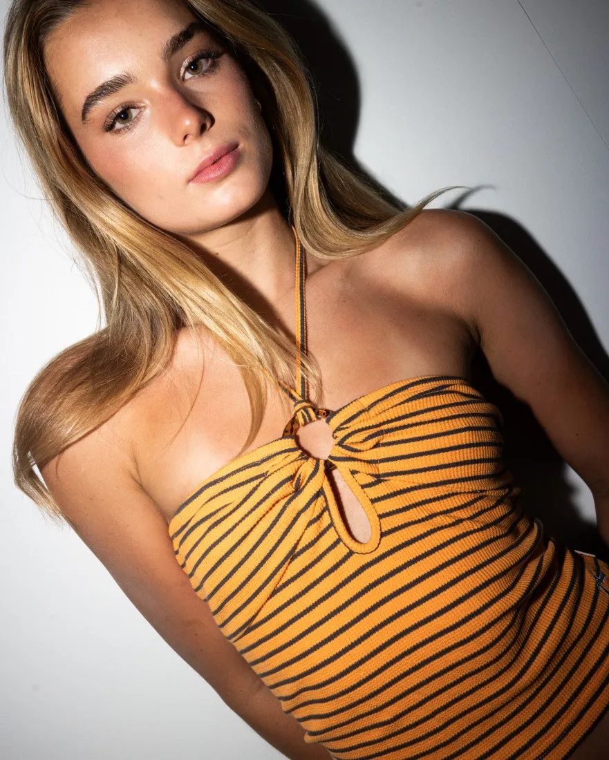 Emma Striped Halter Neck Top