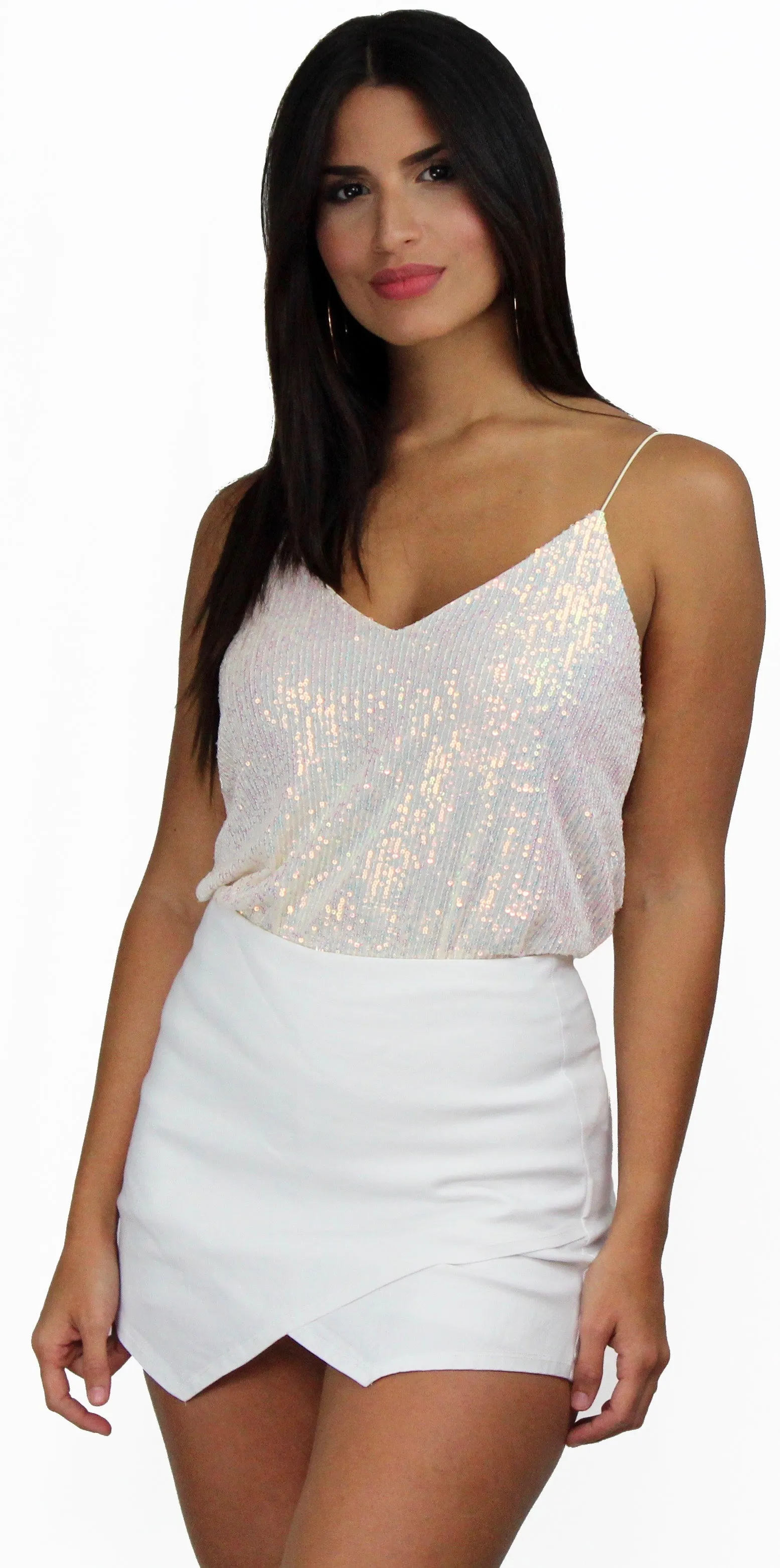 Evening of Wonder Holographic Sequins Top