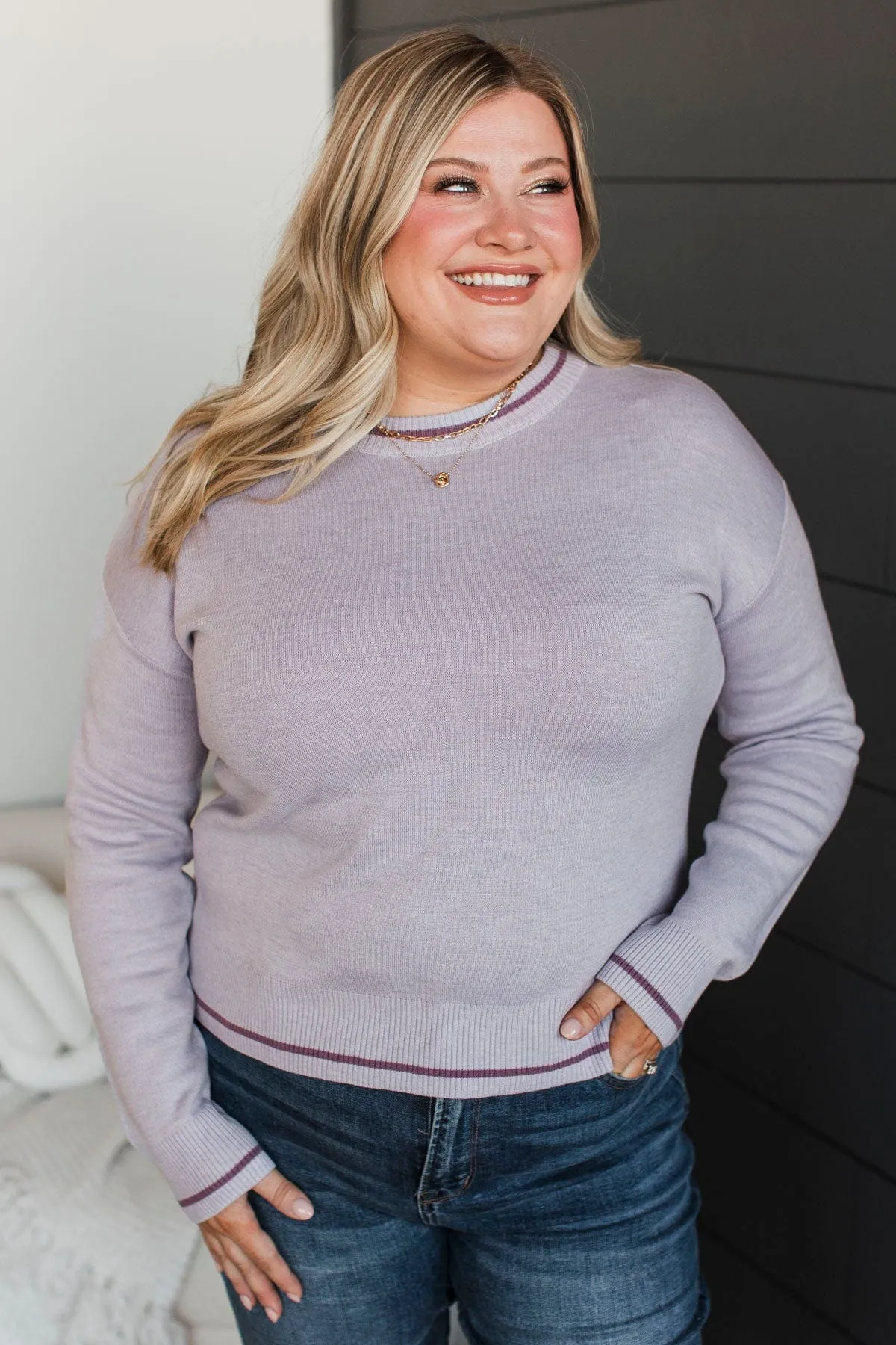 Exclusive Thoughts Knit Sweater- Light Purple