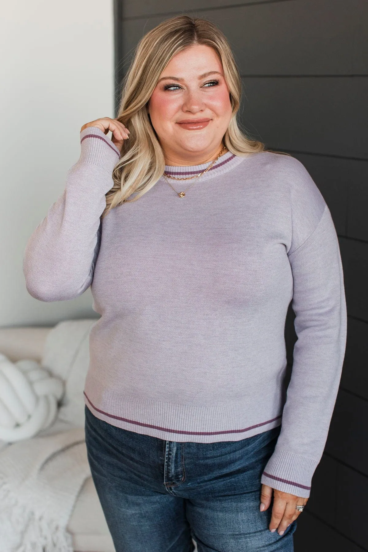 Exclusive Thoughts Knit Sweater- Light Purple