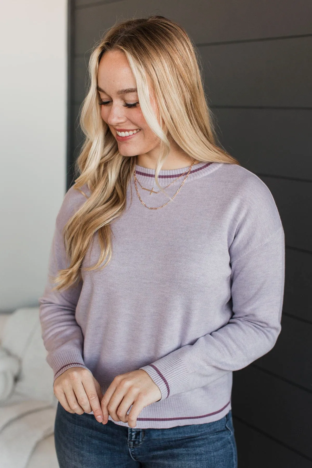 Exclusive Thoughts Knit Sweater- Light Purple