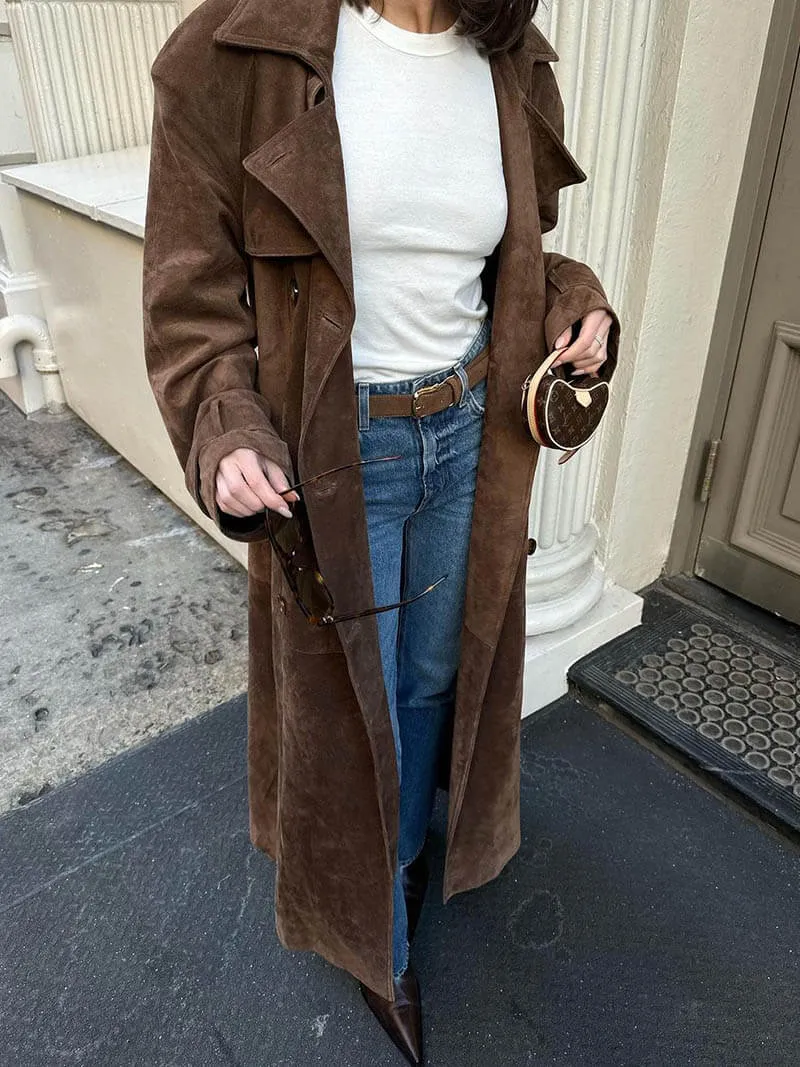 Farnza - suede trench coat