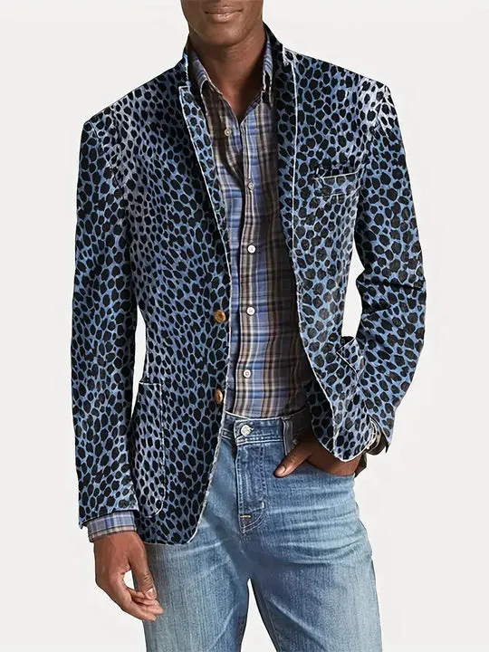 Fashionable casual leopard print suit jacket