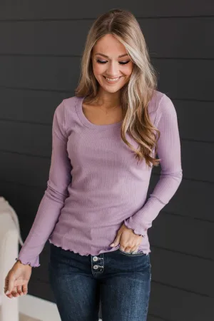Feeling Elated Knit Top- Lavender