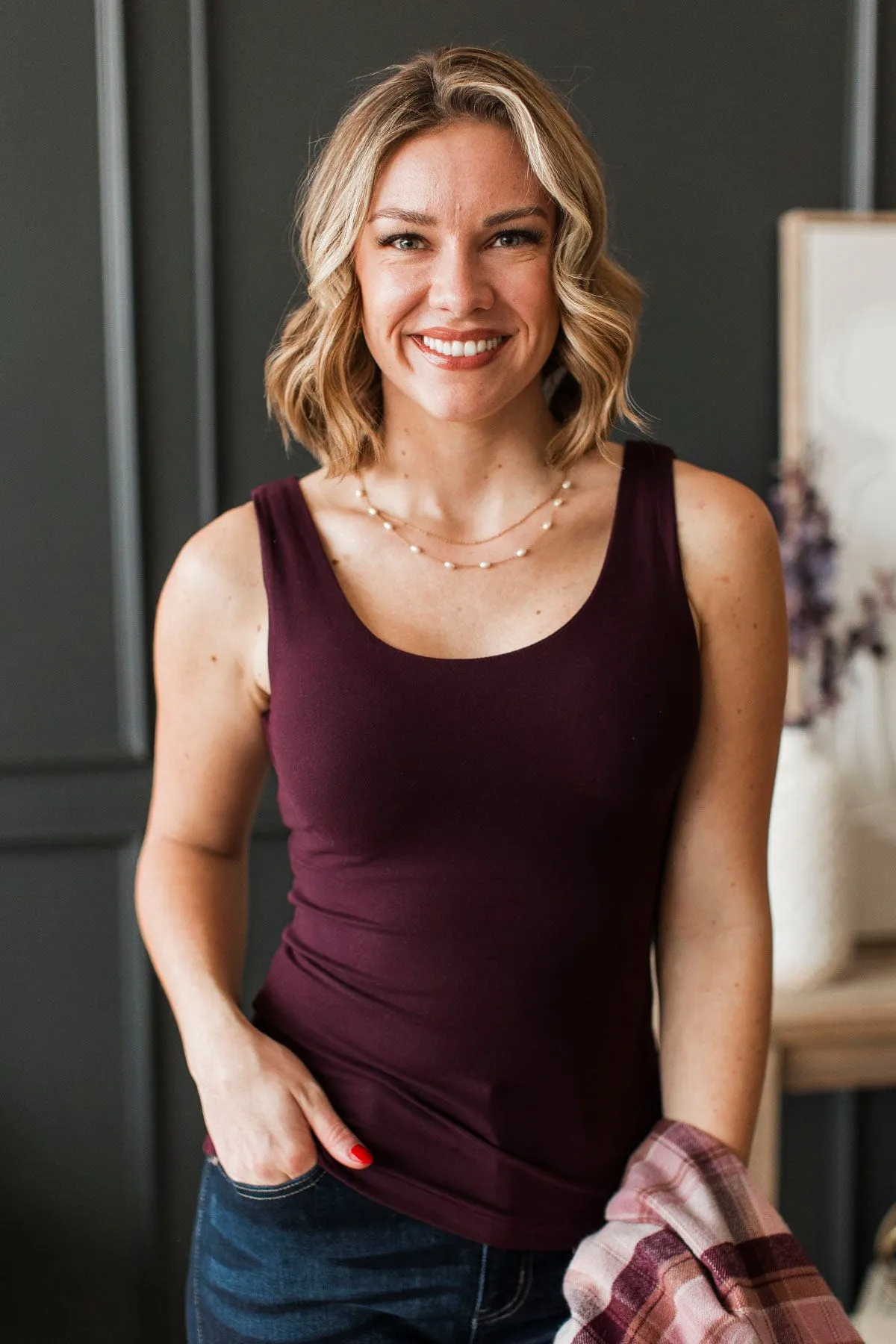 Feeling Elevated Tank Top- Wine