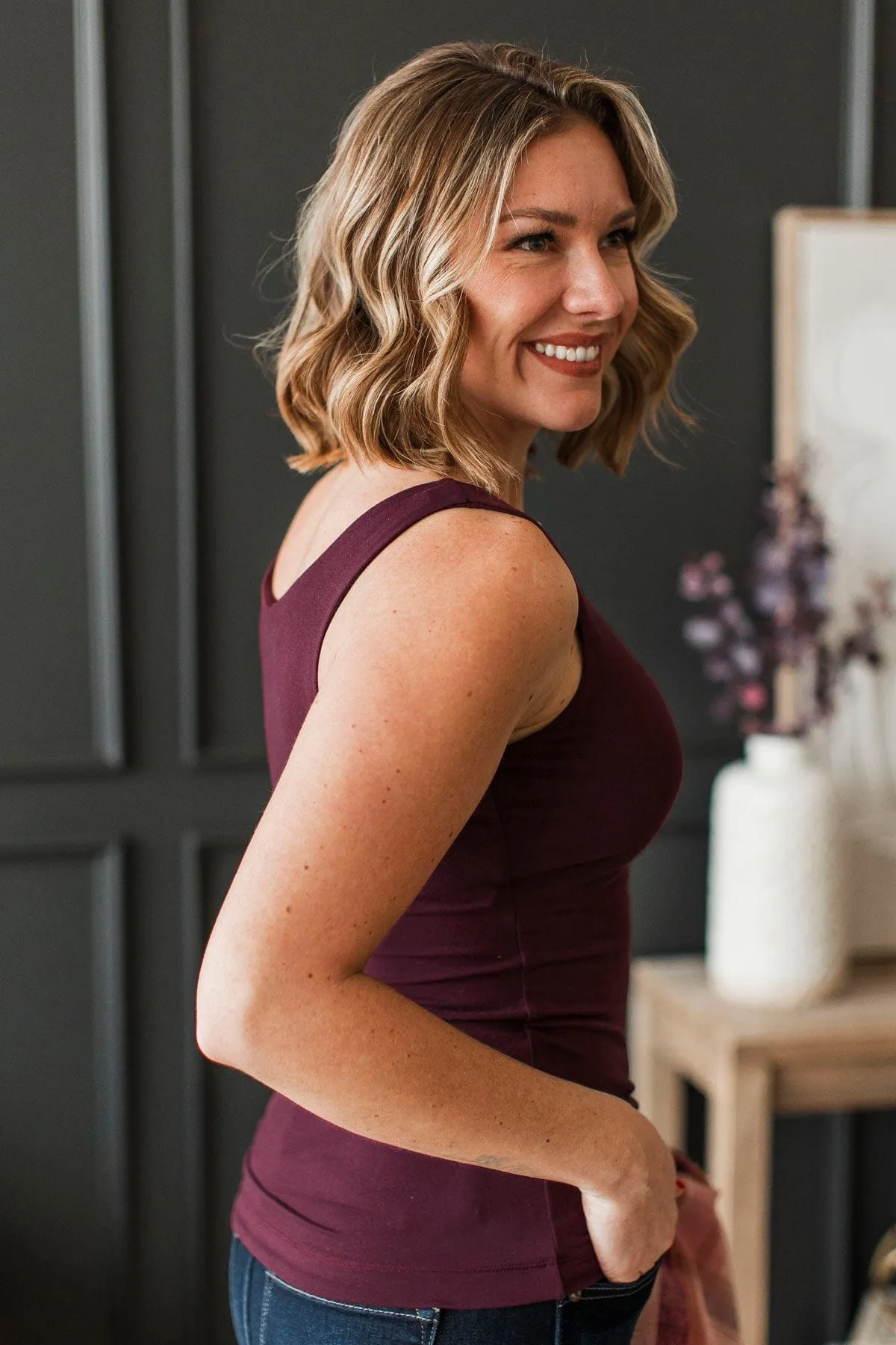 Feeling Elevated Tank Top- Wine