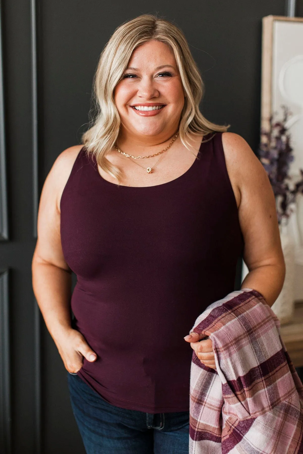 Feeling Elevated Tank Top- Wine