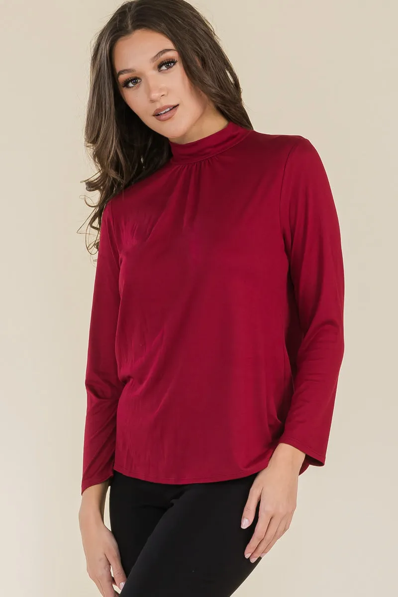 FITTED MOCKNECK LONG SLEEVE TOP