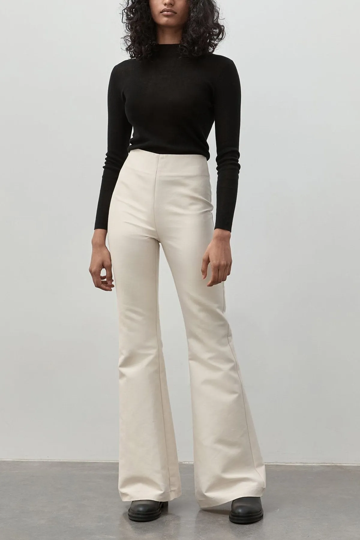 Flared Pants in Pearl