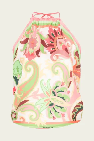 Foulard Paisley-Print Top in Multicolor