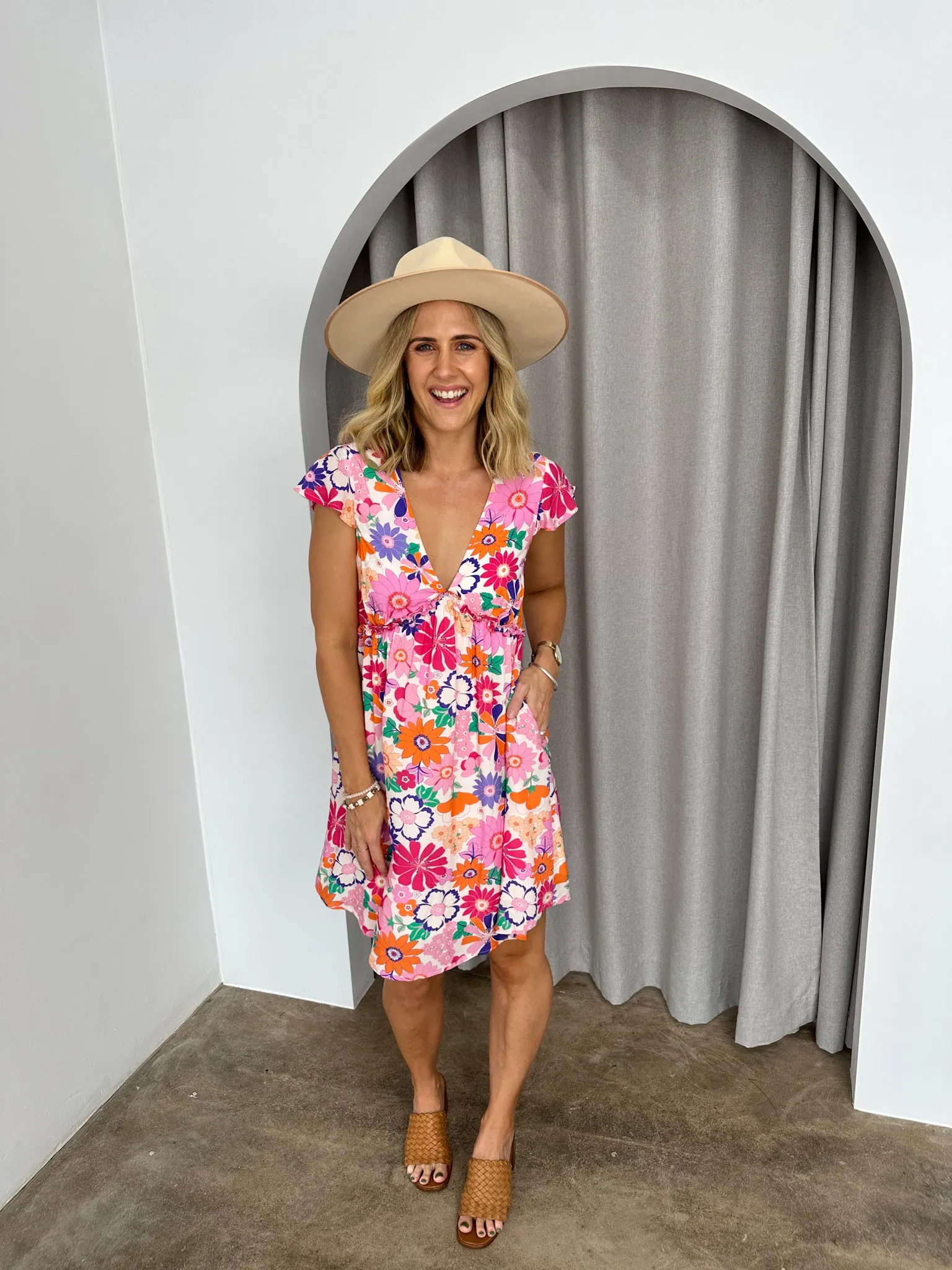 Frances Dress- Pink/ Florals