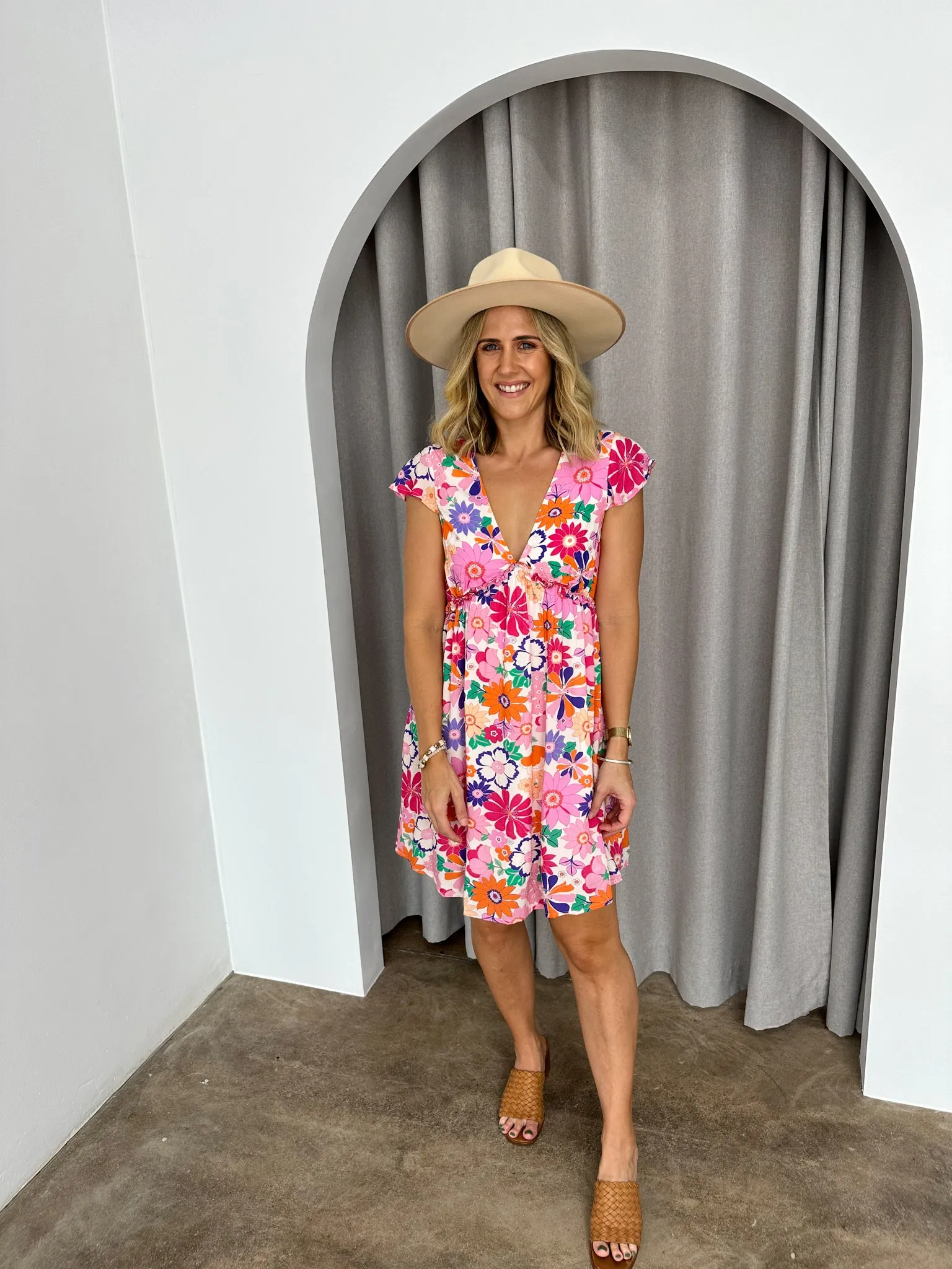 Frances Dress- Pink/ Florals