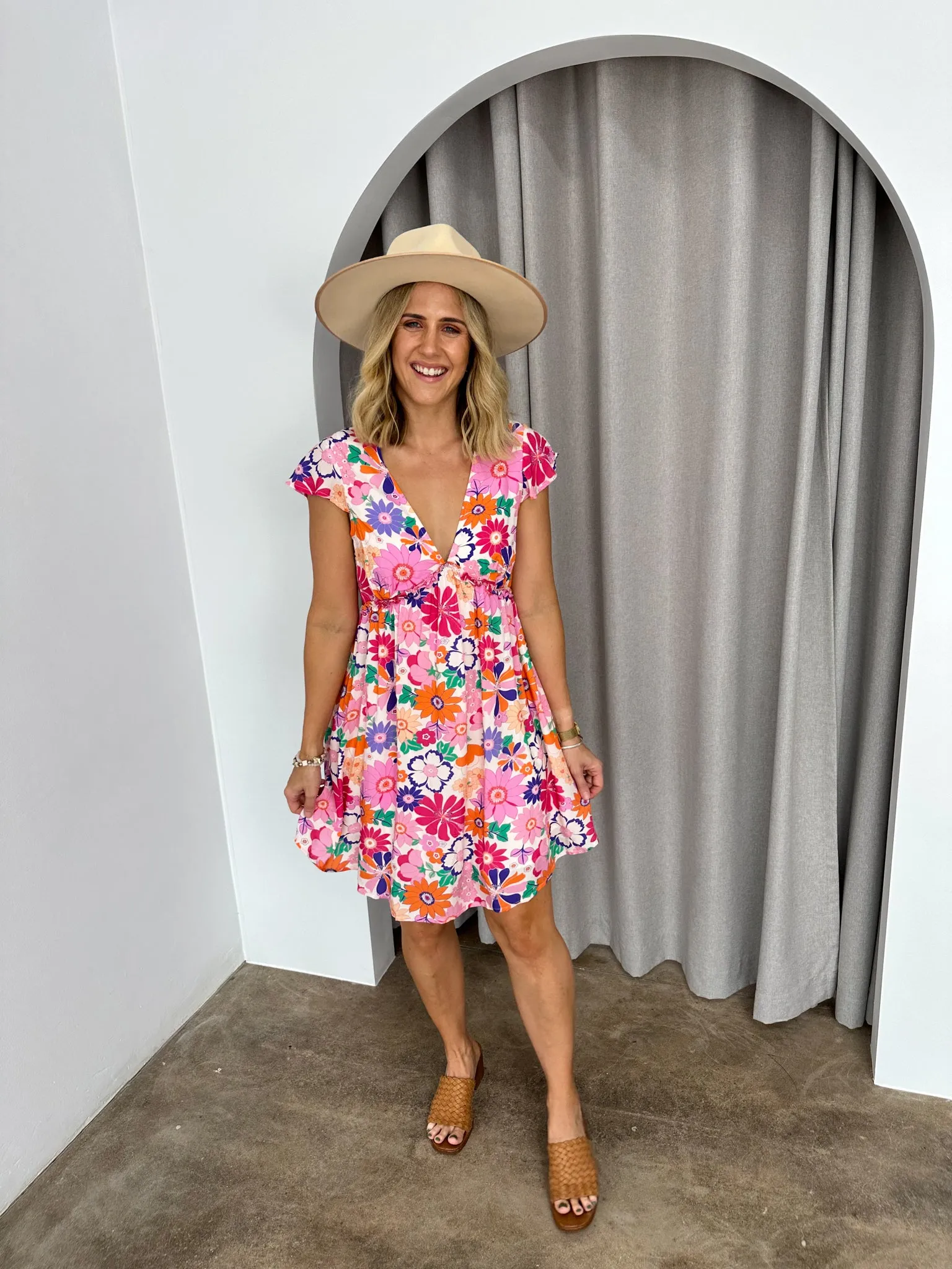 Frances Dress- Pink/ Florals
