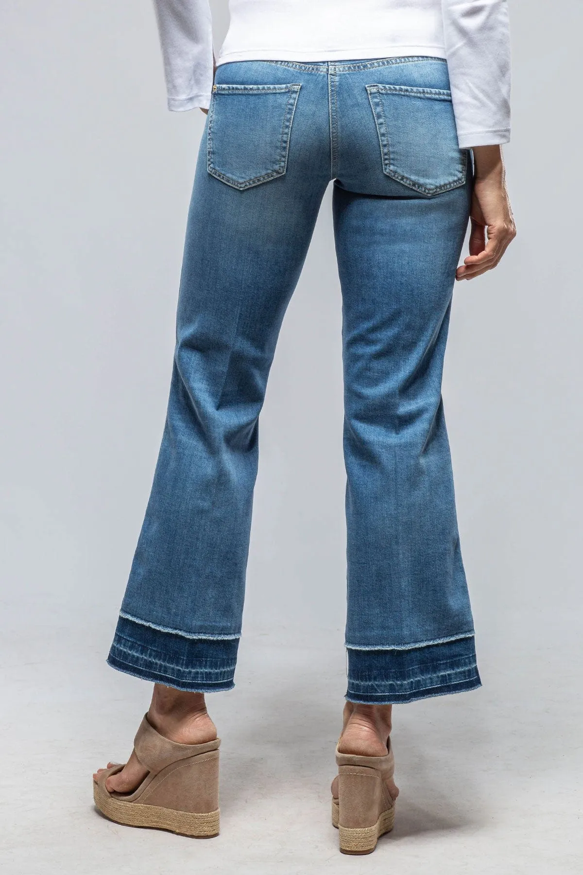 Francesca Cropped Dbl Hem Detail In Mid Blue